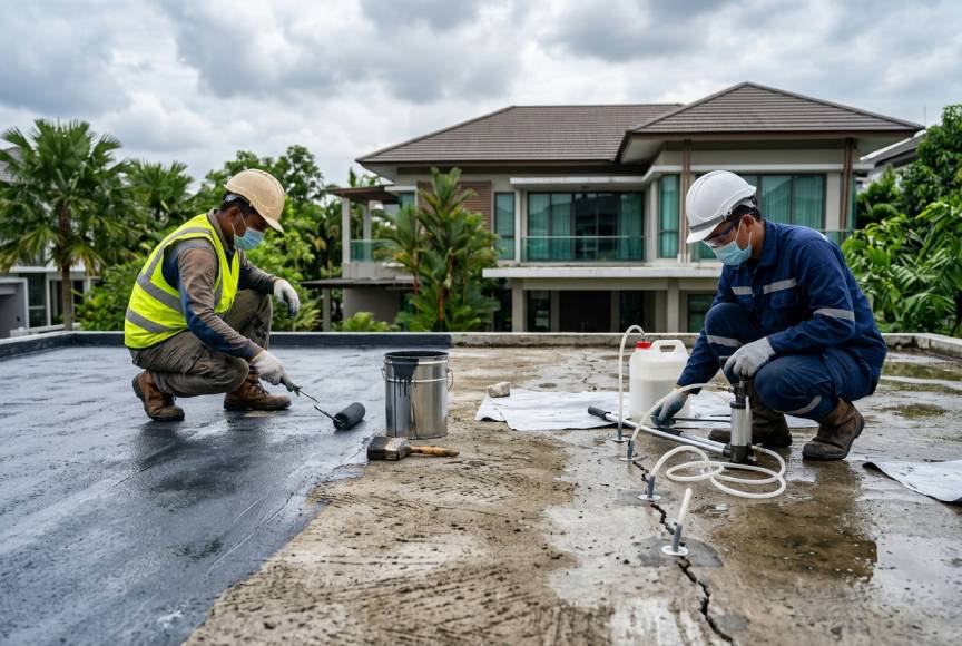 Touch on membrane vs PU injection waterproofing for property water leakage